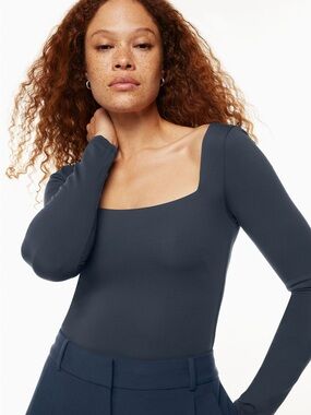 H&M Long-Sleeve Square-Neck Top